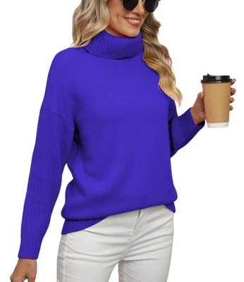 Jouica Mujeres 2025 Otoño Informal Cuello Alto Manga Ala de Murciélago Grueso Gran Tamaño Acanalado... Foto 1 de 4