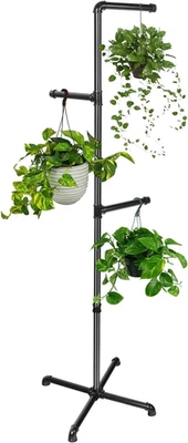 Soporte para plantas colgantes soporte para plantas esquina interior soporte para plantas colgante metal negro H Foto 1 de 4