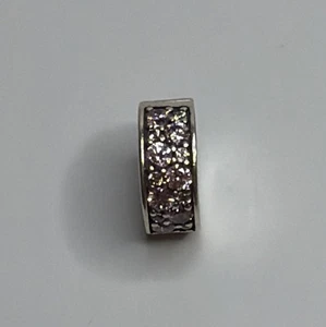 Autentico Charm Pandora Rosa Pave Clip Brillante Eleganza Argento Zirconi 791817 Ritirato - Foto 1 di 3
