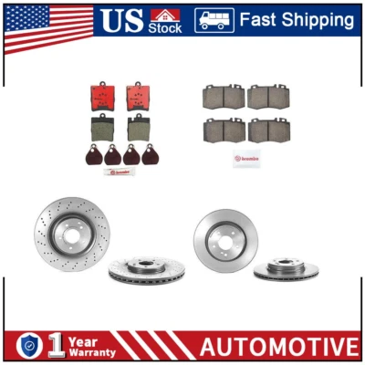 Se adapta a Mercedes-Benz C32 AMG 2002-2004 Kit de rotores de freno delanteros traseros pastillas de freno PZ Foto 1 de 4