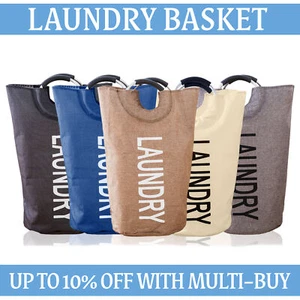 Foldable Laundry Basket 40L Collapsible Storage Bin Dirty Clothes Washing Hamper - Picture 1 of 42
