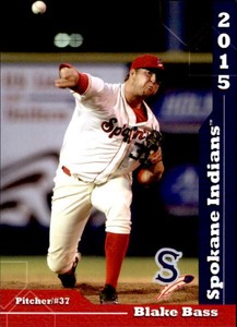 2015 Spokane Indians Grandstand #1 Blake Bass Lubbock Texas TX Baseball Card