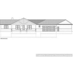 Full Set of single story 3 bedroom house plans 2,326 sq ft - Picture 1 of 6