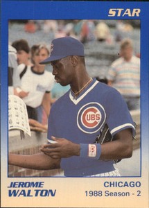 1989 Chicago Cubs Star Walton Baseball Card #6 Jerome Walton/1988 Season - 2