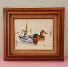 Collectable C Carson Wood Framed Serigraph Mallard Ducks Swimming-Signed