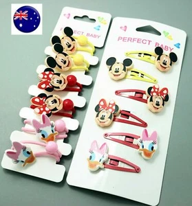 3 Pair Girl Kid Children Mickey Minnie Mouse Hair Pin accessory or Ponytail band - Picture 1 of 14