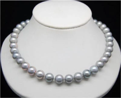 18" HUGE AAA9-10MM SOUTH SEA GENUINE GRAY PEARL NECKLACE 14k yellow Gold clasp - Image 1 of 2