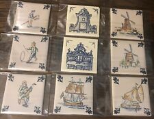 lot of 9 Rare KLM air lines business class ceramic coaster (3 by 3'') 