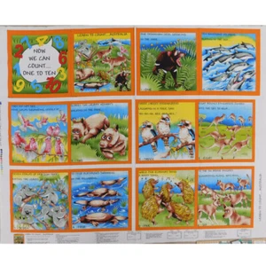 Panel de libro de tela de 90x110 cm para coser acolchado retazos aprender a contar Australia - Imagen 1 de 5