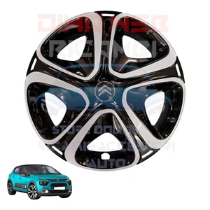 COPPA RUOTA COPRICERCHIO PER CITROEN III C3 DAL 2016 16" NERO BORCHIA R16 PLATTO - Photo 1/3