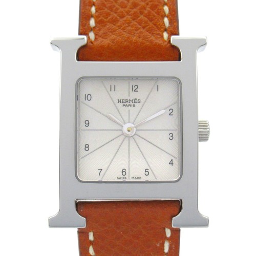 HERMÈS Orologio HERMES H Orologio da Polso HH1.210 Quarzo Acciaio Inox Pelle