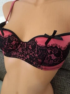 Hunkemöller Balconette BH 70D wie neu Schwarz pink rosa - Bild 1 von 3