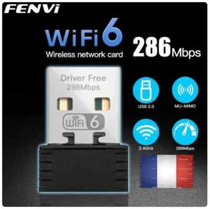 Clé USB WIFI 6 Dongle Adaptateur 2.4GHz 802.11ax 300Mbps pour PC Windows - Photo 1/6