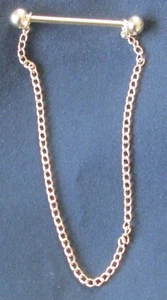 New Collar Show Pin showing Dressage gold silver with chain - Picture 1 of 2