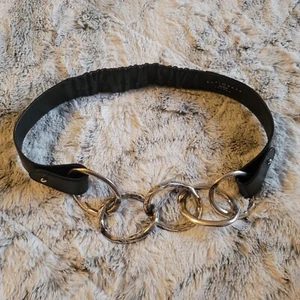 Cinturón de cuero Suzi Roher negro con oro - Imagen 1 de 4