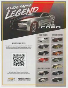2020 John Force Chevy COPO Camaro Edition SEMA Show Promo NHRA Handout Info Card