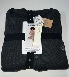 Victoria’s Secret ROSA Pijama Térmico Conjunto de 2 Piezas S Manga Larga Top e Inferior Negro - Imagen 1 de 8