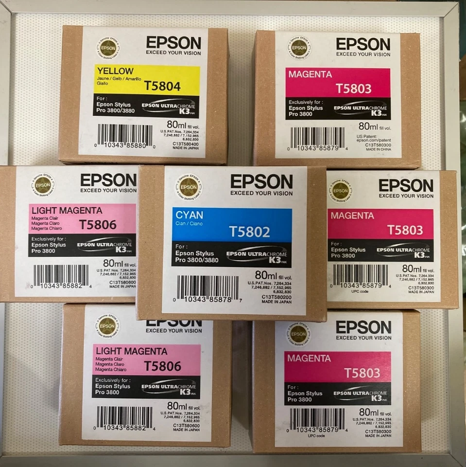 7X Tinta Original Stylus Pro 3880/3800 T5802 T5803 T5804 T5806 OEM ENVÍO GRATUITO Foto 1 de 3