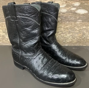 Vintage Larry Mahan Cowboystiefel Vollschaft schwarz 9,5 D hergestellt in Nocona - Bild 1 von 6