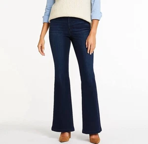Spanx Jeans Damen Größe Large L blau dunkle Waschung Pull On ausgestelltes Bein 5-Pocket " - Bild 1 von 10