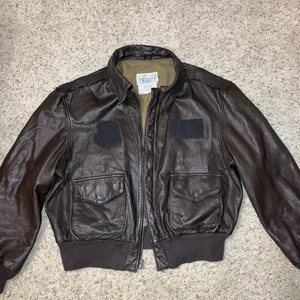 COOPER A-2 Leather Jacket FLIGHT / BOMBER Brown SADDLERY - Sz 46 S Made in USA - Picture 1 of 20