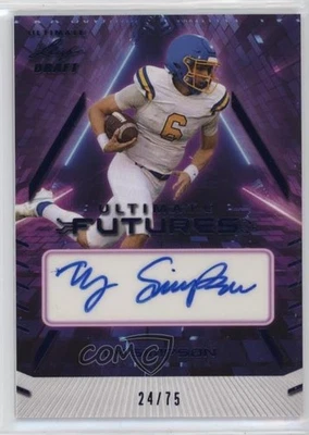 2022 Leaf Ultimate Draft Ultimate Futures Navy 24/75 Ty Simpson #UF-TS1 Auto - Image 1 of 3