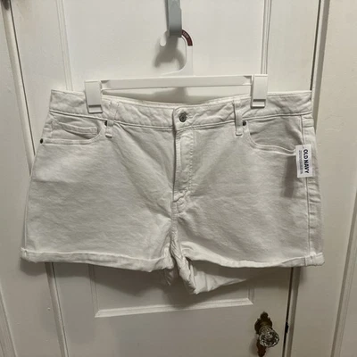Pantalones Cortos Old Navy Para Mujer OG Rectos Tiro Alto Talla 20 Blanco Pantalones Cortos con Bolsillos  Foto 1 de 4