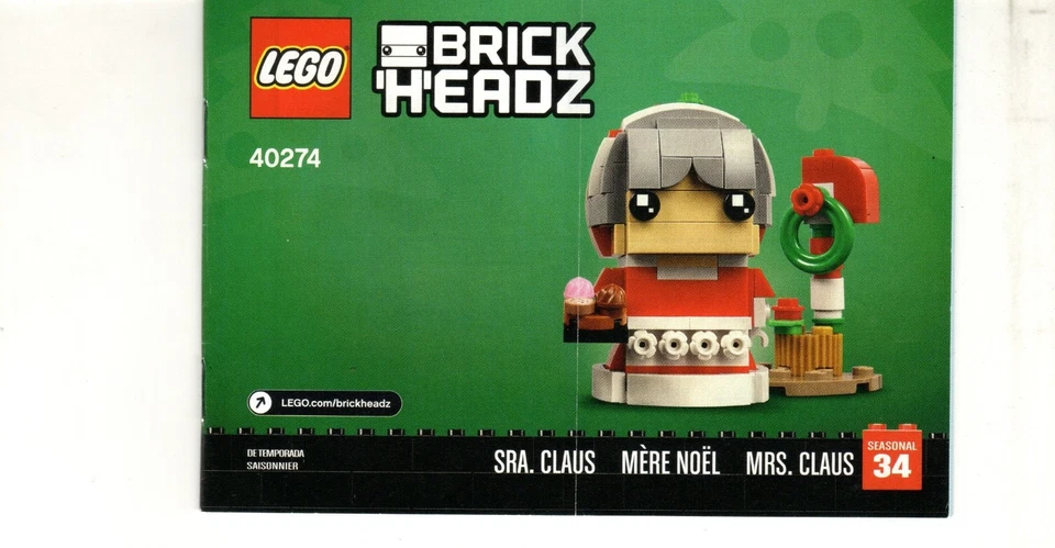 Lego Brickheadz 40274 Mrs. Claus solo manual de instrucciones Foto 1 de 1