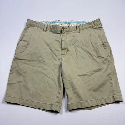 Pantalones Cortos Tommy Bahama Para Hombre 38 Caqui 9 Pulgadas Entrepierna Chino Frente Plano Elastizados Foto 1 de 4