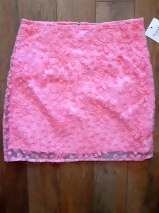 Franki by Francesca's Pink Floral Lace Girls Skirt SZ Youth 14 NWT - Picture 1 of 3