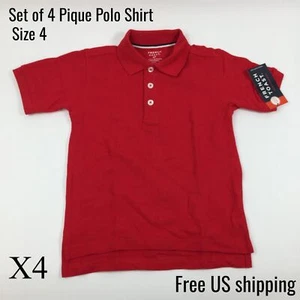 French Toast School Uniform Unisex Pique Polo Shirt Size 4 Set of 4 - Picture 1 of 4
