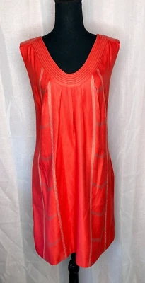Lauren Moffatt 100% шелк красный сплетенный без рукавов длина до колена shift платье - Изображение 1 из 4