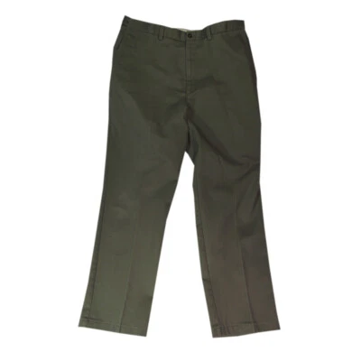 Haggar pants men's 36 x 30 Grey Comfort waist flat front Black Label chino - Image 1 of 4