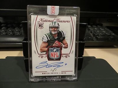 National Treasures Rookie Autograph NFL Shield Jets Bryce Petty  1/1  2015 - Image 1 of 4