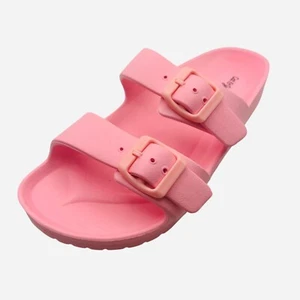 Girls Noa Footbed Sandals Pink Adjustable Double Straps Open Toe Cat & Jack New - Picture 1 of 5