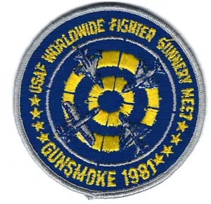 PATCH USAF GUNSMOKE 1981 WORLD WIDE FIGHTER SQ MEET JT4 - Bild 1 von 1