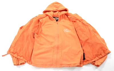 Harley Davidson Chaqueta L Naranja Algodón Montar Sudadera con Capucha Forro Mujer Alas de Águila Foto 1 de 4