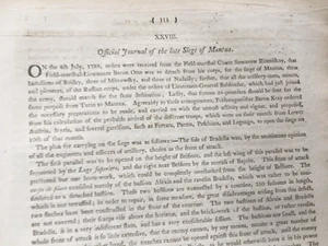 Siege of Mantua  BRITISH  ARMY  1799  fascinating ABSTRACT PAGE - Picture 1 of 12