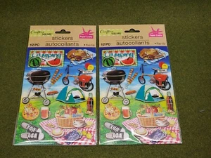 2 packs Crafter's Square Puffy Pop-Up Camping Summer Picnic Stickers - Picture 1 of 4