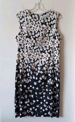 Vestido de verano Gerard Darel para mujer 44 estampado floral sin mangas blanco y negro  Foto 1 de 4