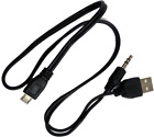 1X Micro USB 5Pin to 3.5Mm Audio Port Cable and USB-A Charge Cord for Bluetooth 