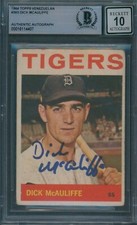 1964 Topps Venezuelan #363 Dick McAuliffe Beckett Authentic Signed Auto 10 *4407