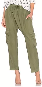 Avec Les Filles Khaki Green Harem Cargo Pants Relaxed Fit Casual Hippie Size L - Picture 1 of 8