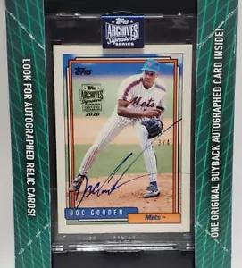 DWIGHT "DOC" GOODEN - 2020 TOPPS ARCHIVES SIGNATURE SERIES #3/4 ENCASED AUTO - Picture 1 of 3