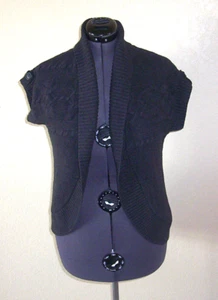 Damen Sonoma Schwarz Zopfmuster Bolero Pullover Medium - Bild 1 von 2