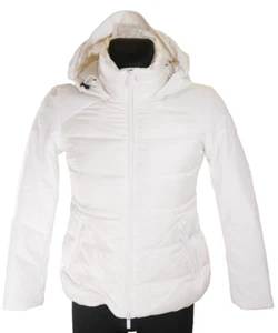 WOOLRICH Women's White Hooded Down Parka Jacket S Softshell Quilted RRP €520 - Picture 1 of 18