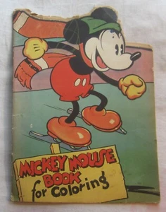 MICKEY MOUSE Book for Coloring -- Saalfield, 1936 -- WALT DISNEY ENTERPRISES - Picture 1 of 14