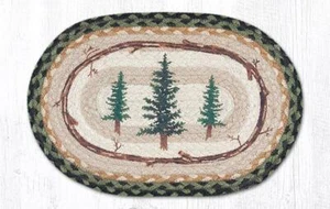 2 piezas de mantel ovalado de yute trenzado/trivet/swatch. "MADERAS ALTAS .Alfombras de tierra.10 x15" - Imagen 1 de 1