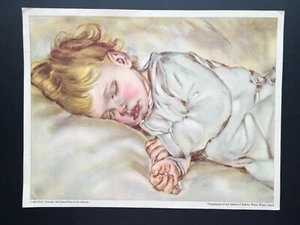Impresión publicitaria de cereal de trigo Sleeping Rosy Cheek Baby Ralston 1930 11" x 8,5" - Imagen 1 de 7