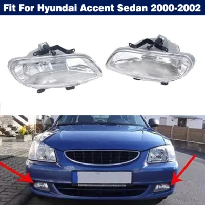 Противотуманные фары на передний бампер левые и правые для седана Hyundai Accent 2000 2001 2002 - Изображение 1 из 4